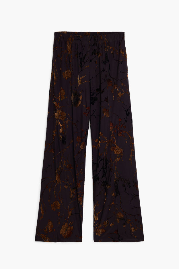 Cocoa Bloom Wide-Leg Trousers
