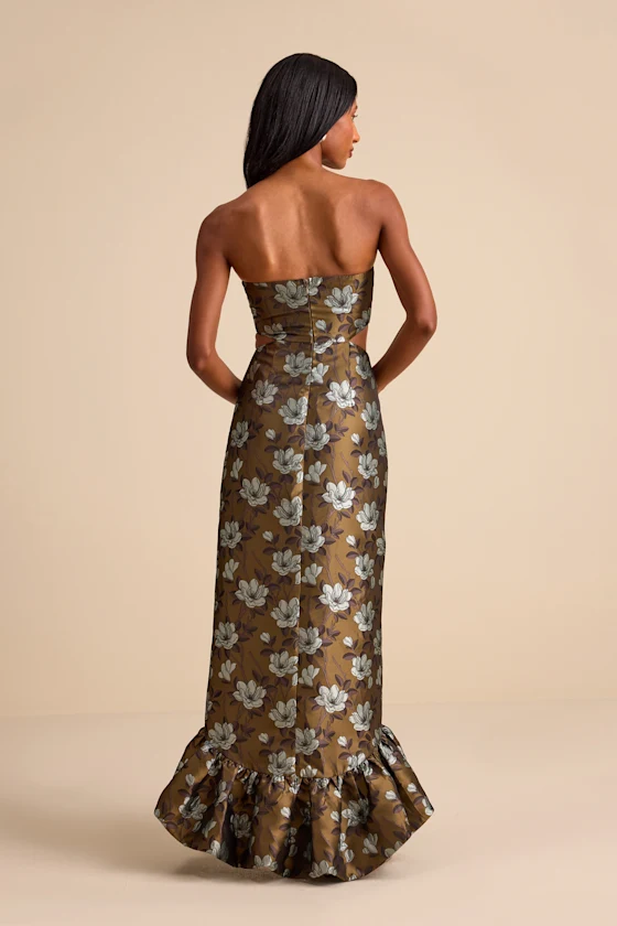 Olive Bloom Reverie Gown