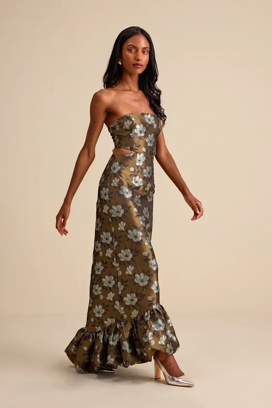 Olive Bloom Reverie Gown