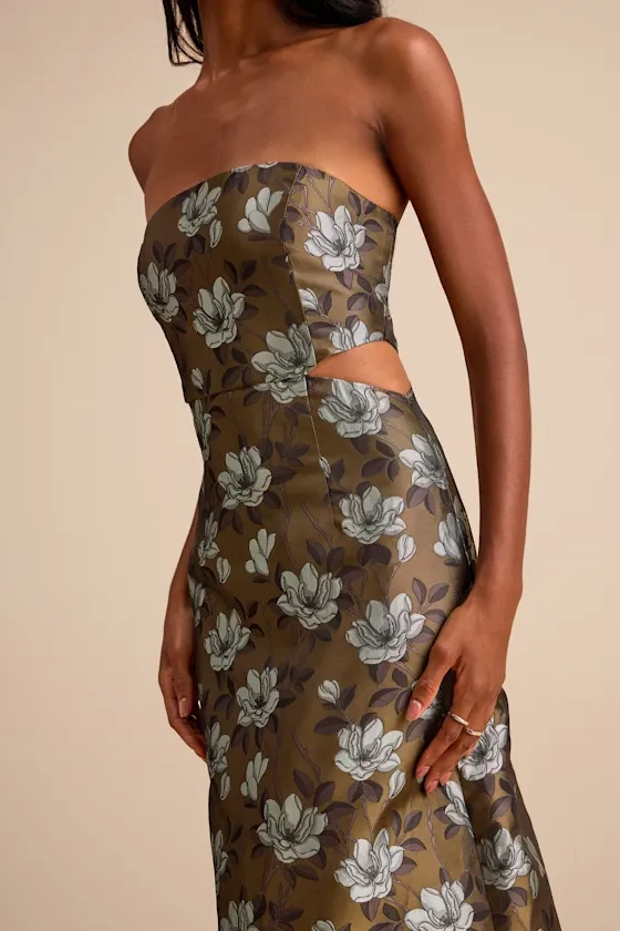 Olive Bloom Reverie Gown