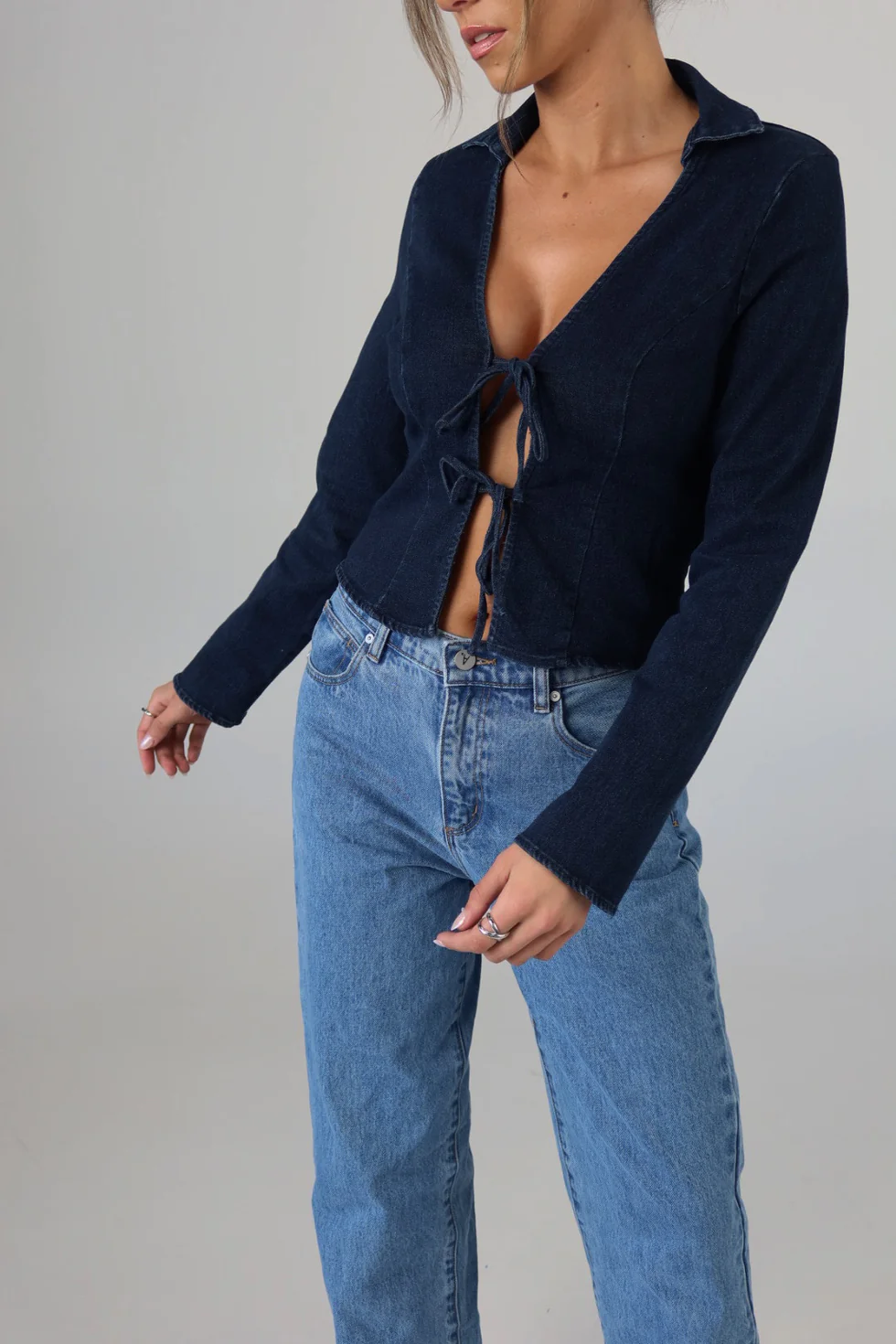 Denim Love Letter Tie Top