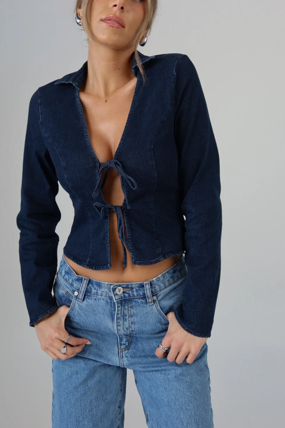 Denim Love Letter Tie Top