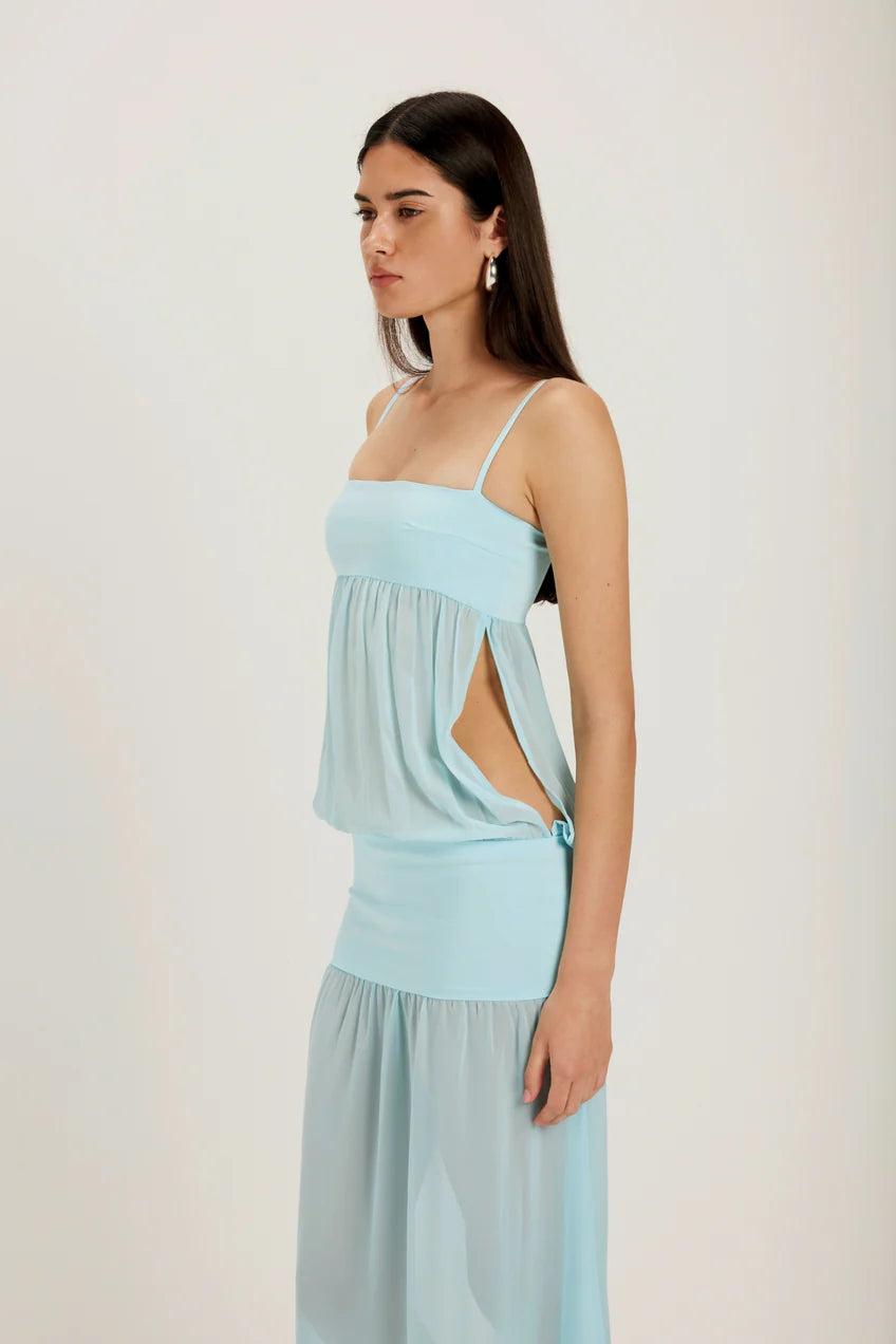 Sky Mirage Cut-Out Maxi Dress