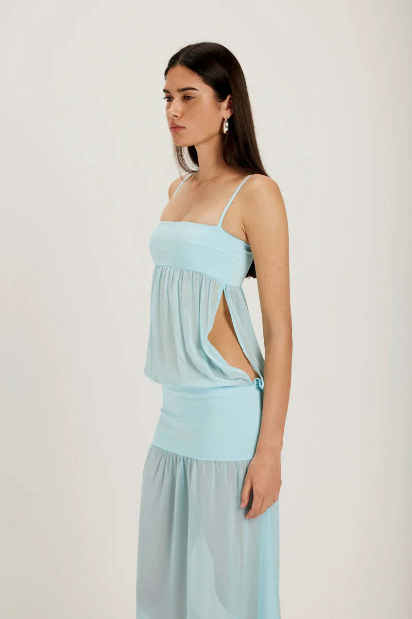 Sky Mirage Cut-Out Maxi Dress
