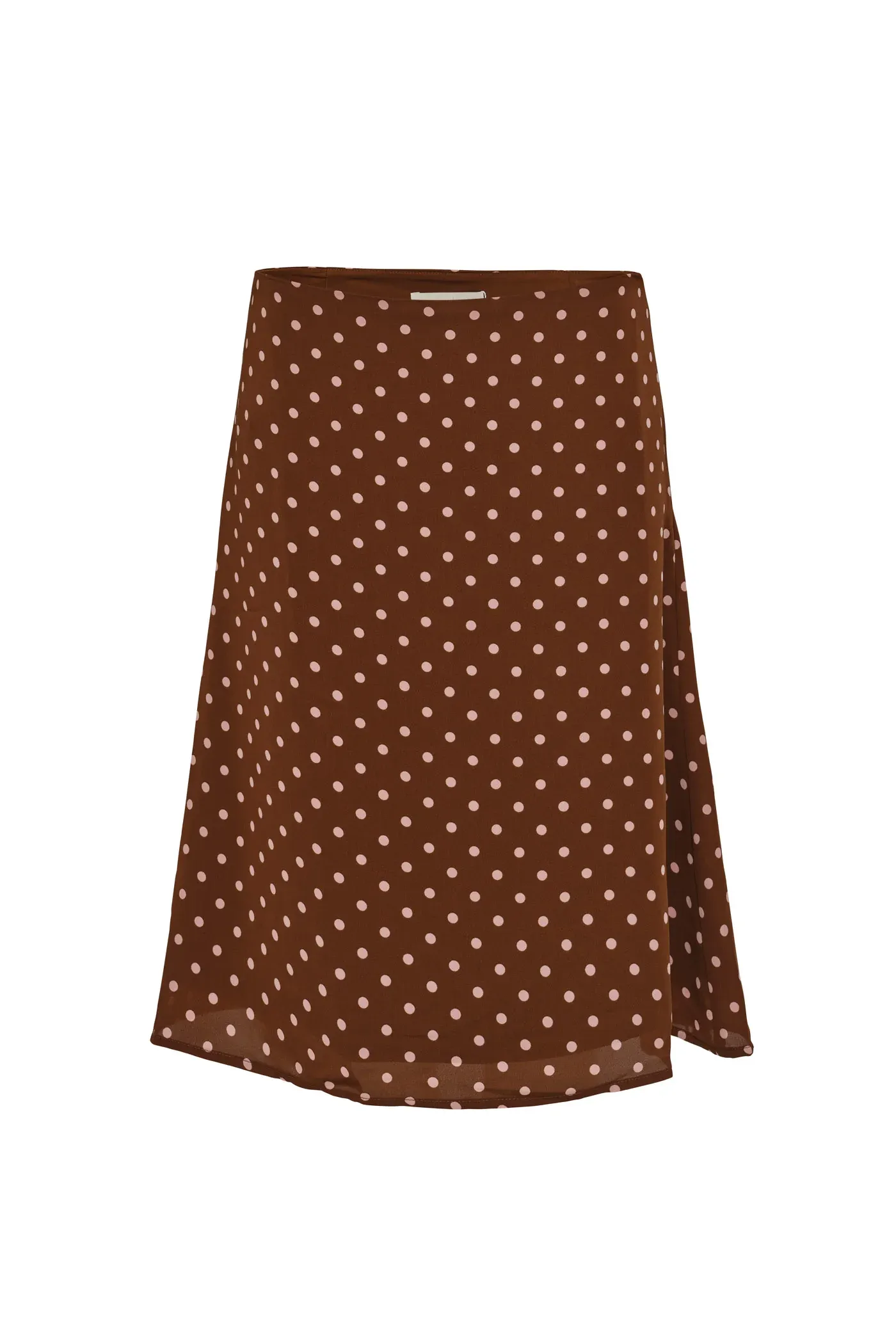 Cocoa Polka Dot Midi Skirt | Vintage Brown A-Line Skirt