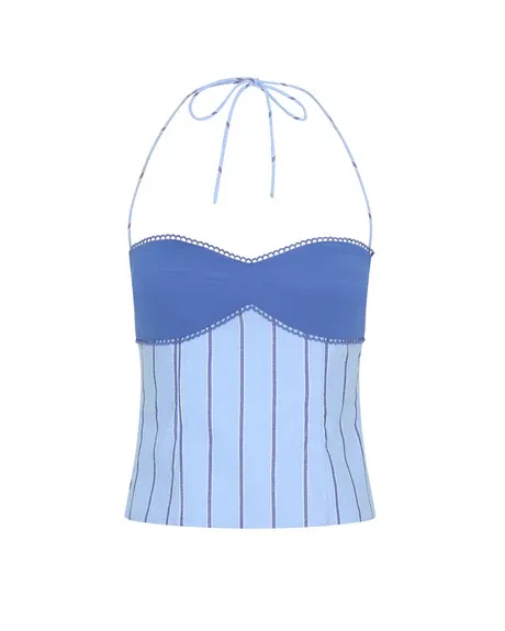 Azure Lace-Up Corset Top