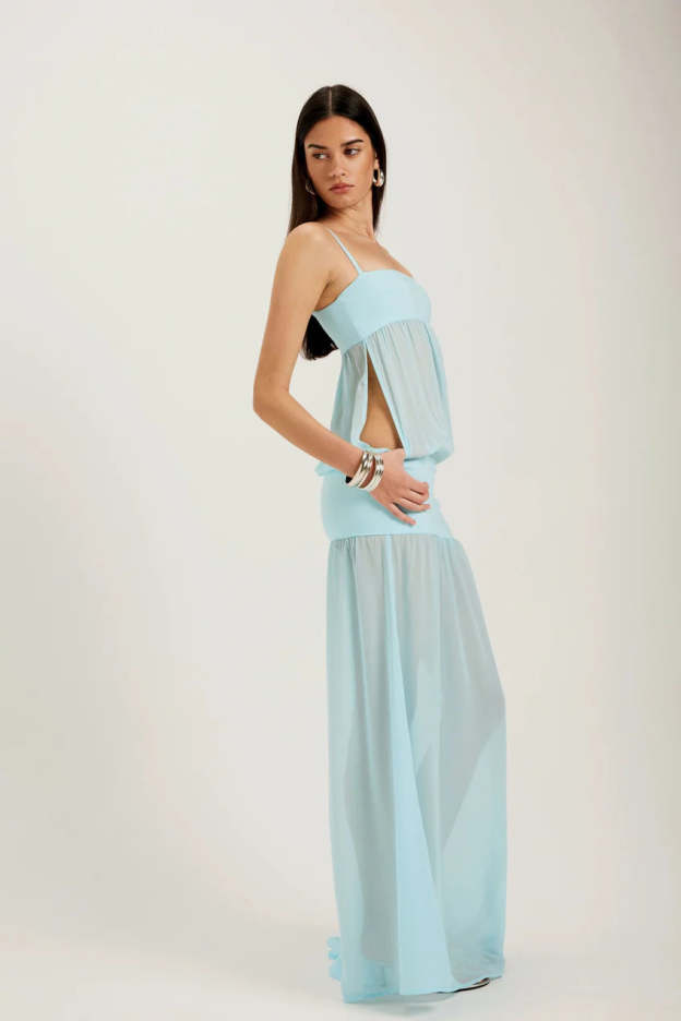 Sky Mirage Cut-Out Maxi Dress