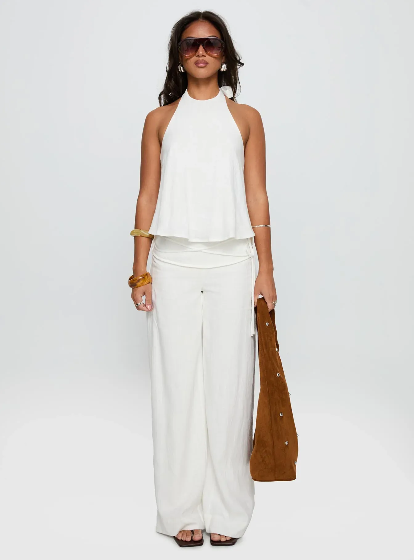 Pure Ease Tie-Waist Wide Pants