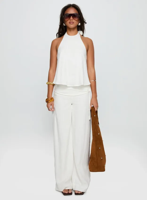 Pure Ease Tie-Waist Wide Pants