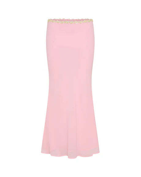 Pink Bloom Mermaid Maxi Skirt