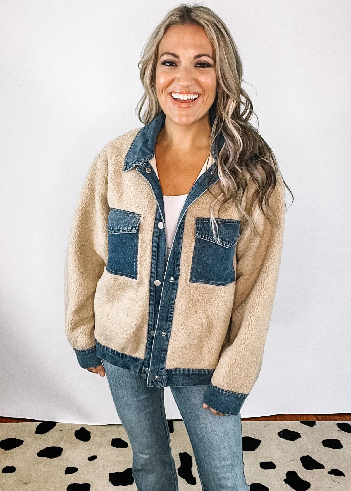 Denim Trim Fleece Jacket