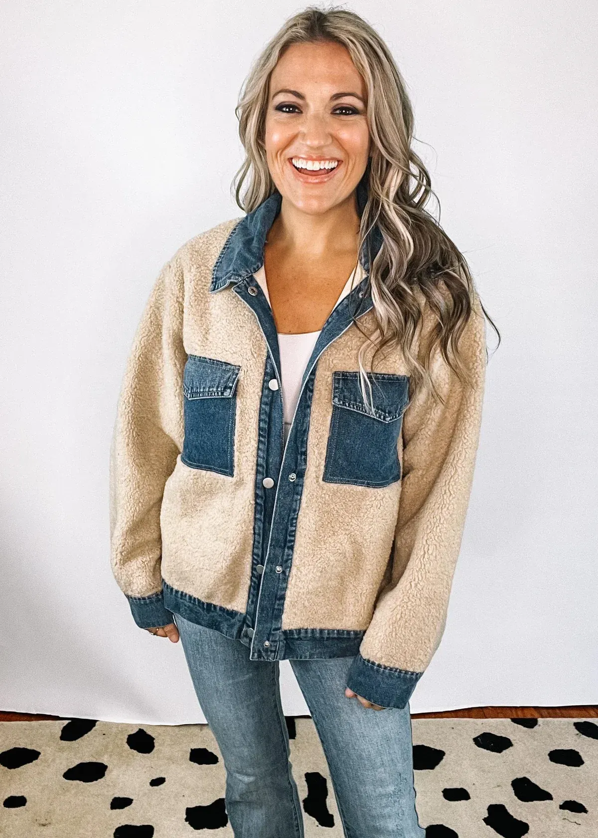 Denim Trim Fleece Jacket