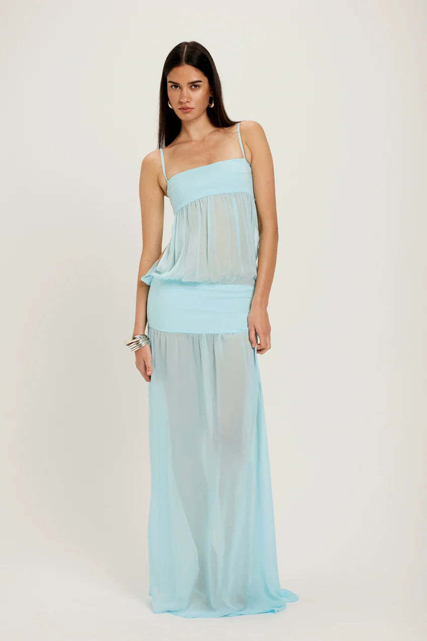 Sky Mirage Cut-Out Maxi Dress
