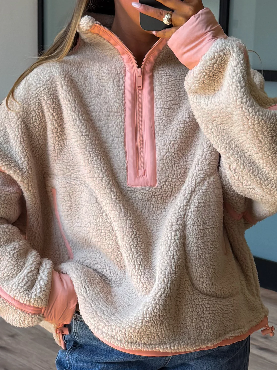 Boho Breeze Sherpa Bomber – Taupe