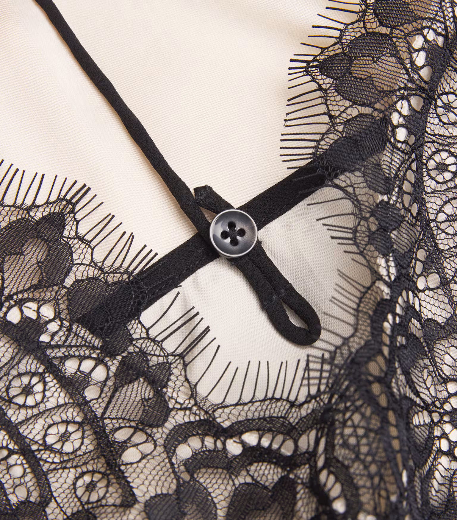 Ivory Noir Lace Satin Top