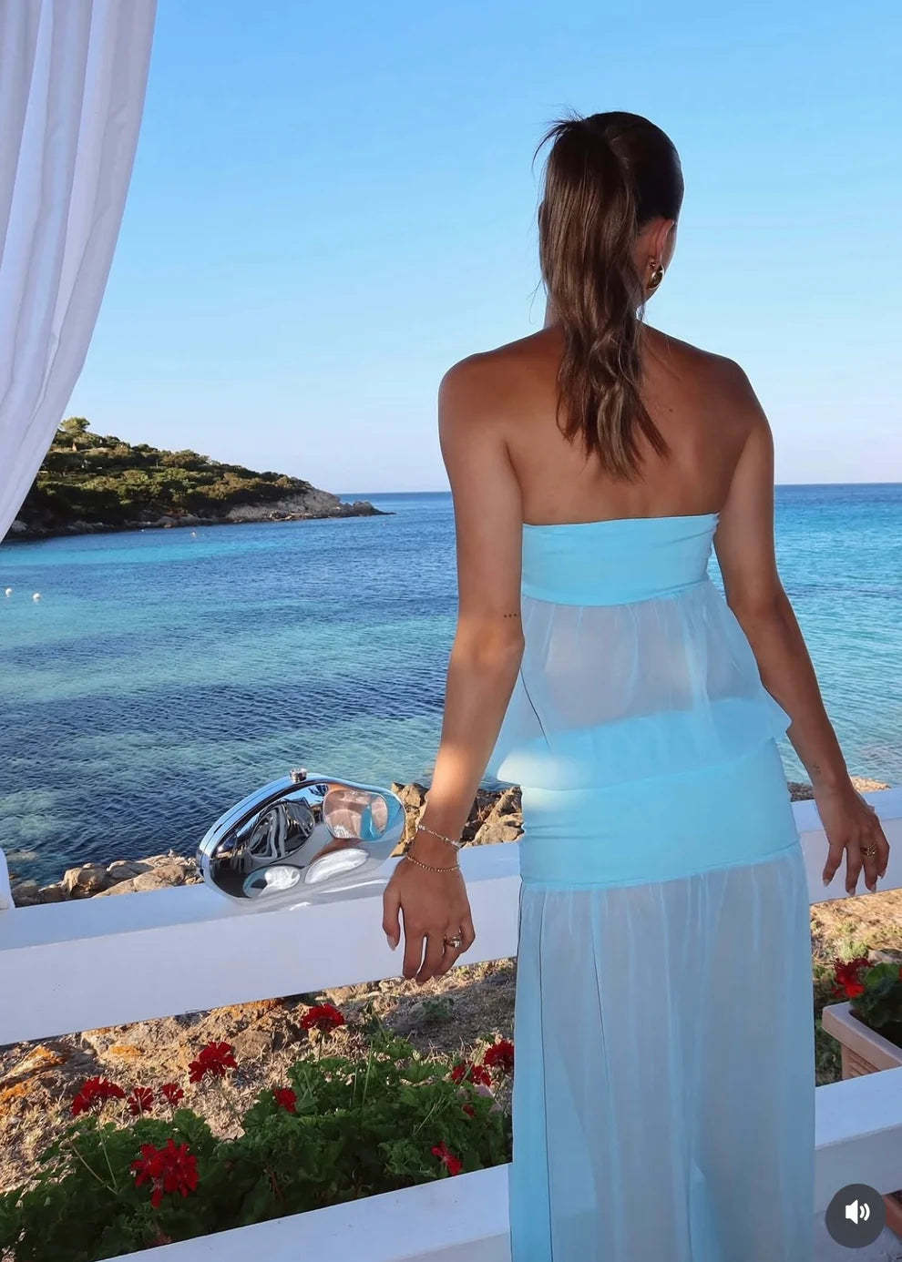 Sky Mirage Cut-Out Maxi Dress