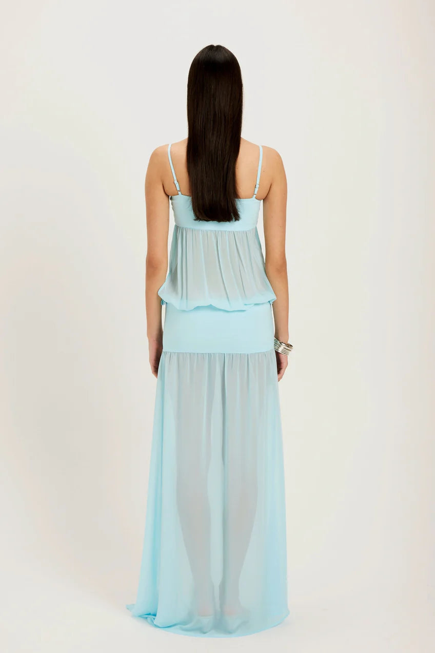 Sky Mirage Cut-Out Maxi Dress