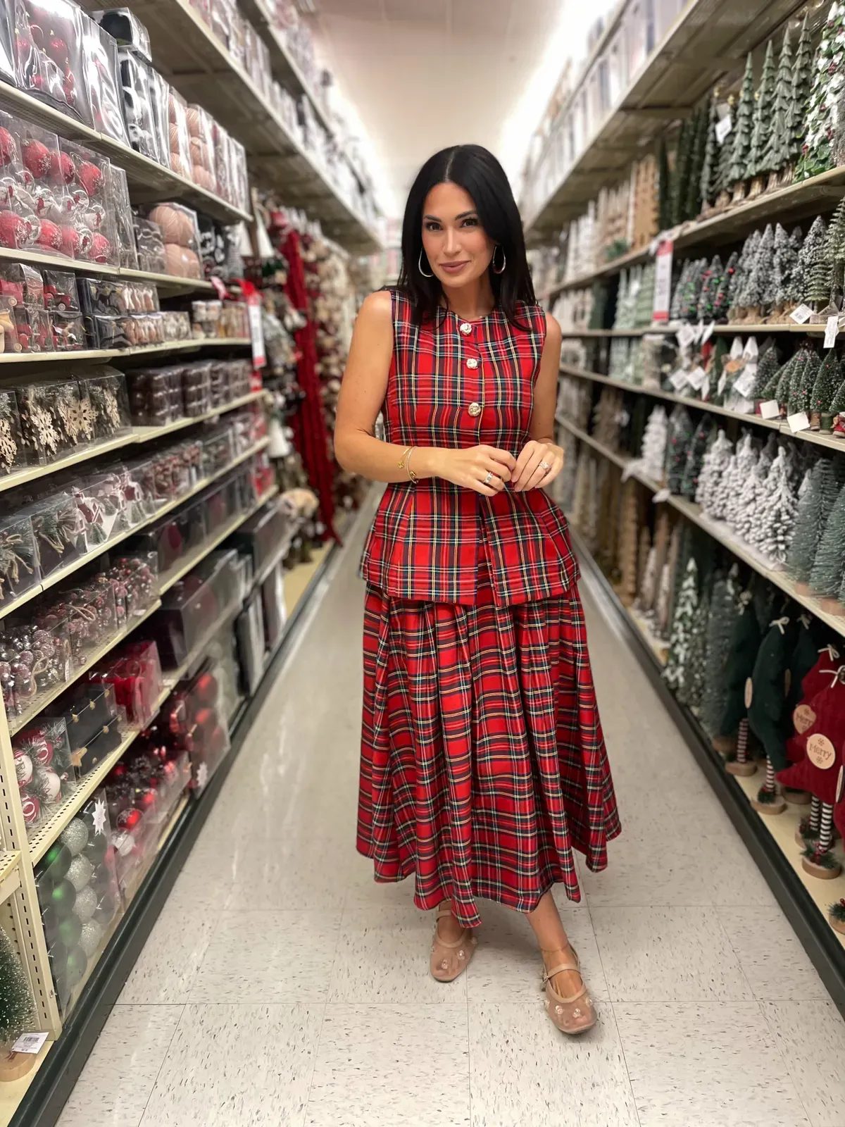 Christmas Plaid Midi Skirt – Classic Holiday Style