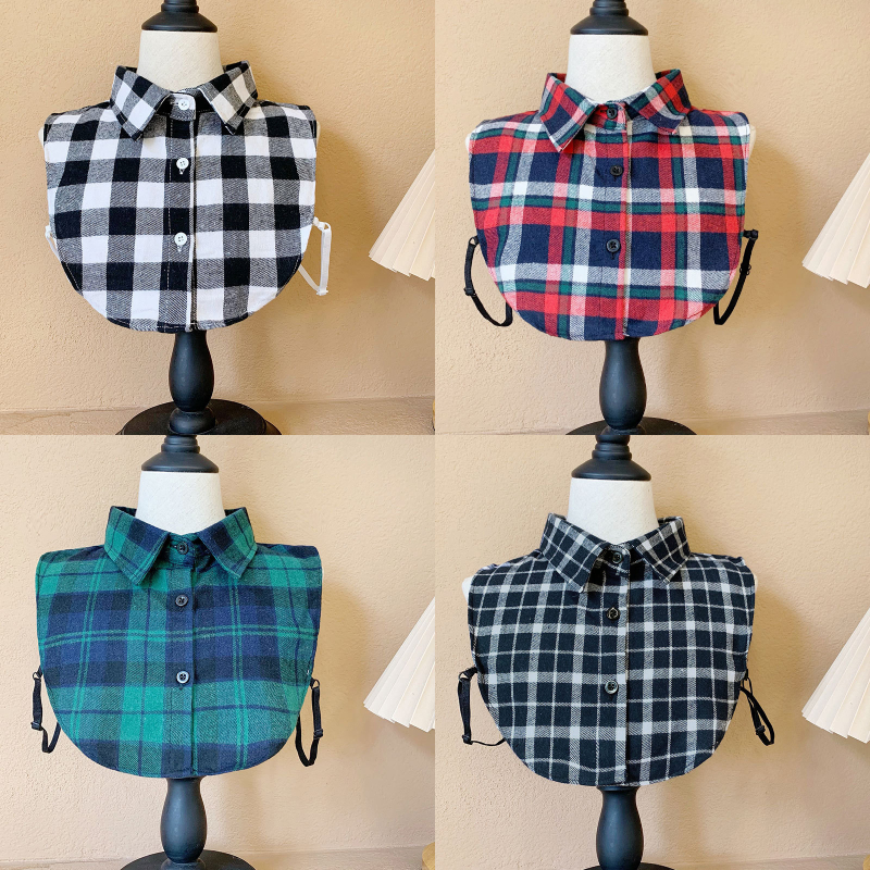 Plaid Faux Collar Top – Holiday Layered Charm