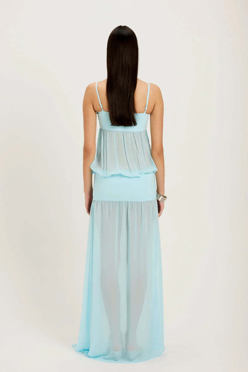 Sky Mirage Cut-Out Maxi Dress