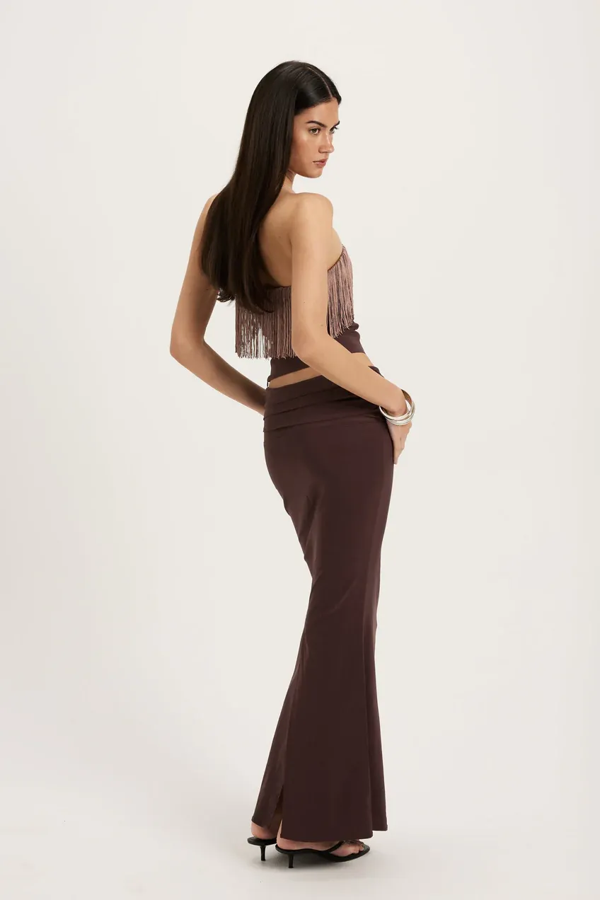 Violet Fringe Cinch Top