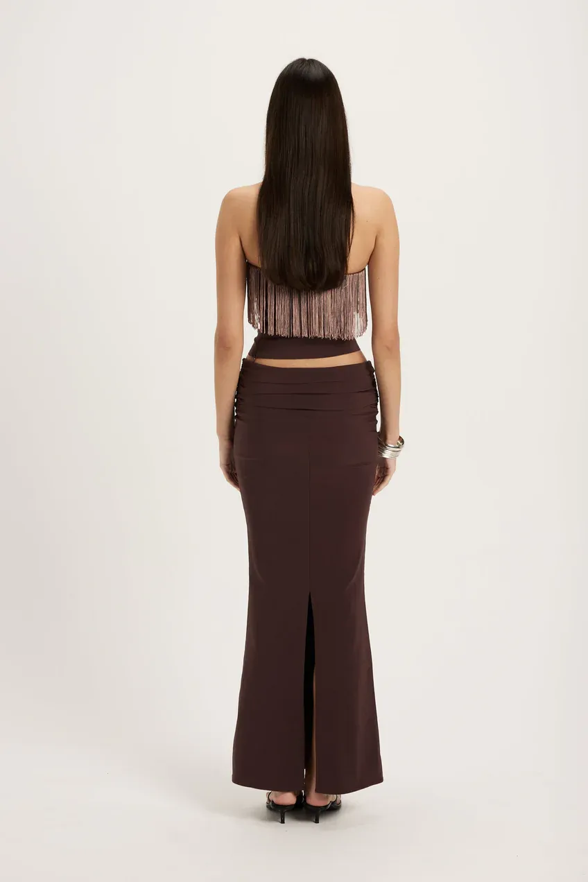 Violet Fringe Cinch Top