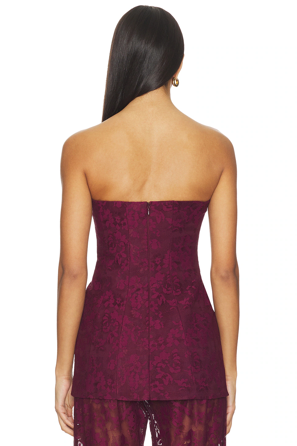 Crimson Elegance Lace Corset Top