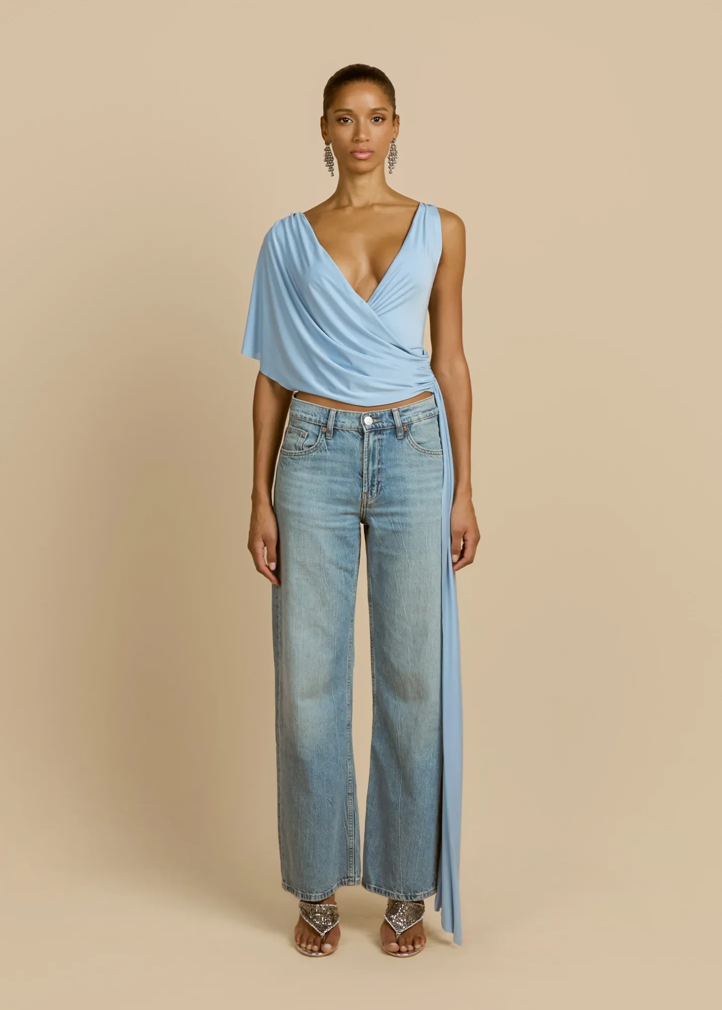 Sky Drift Asym Wrap Top