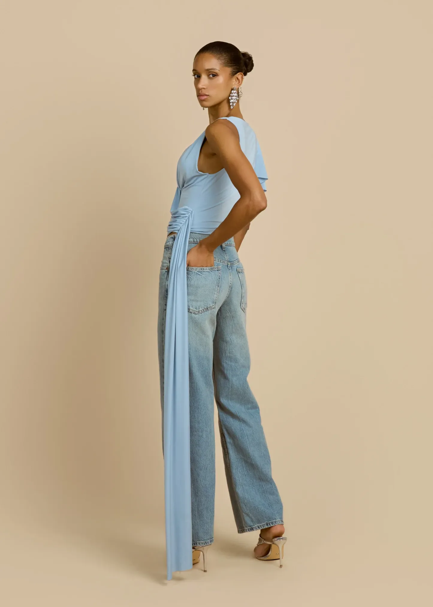 Sky Drift Asym Wrap Top