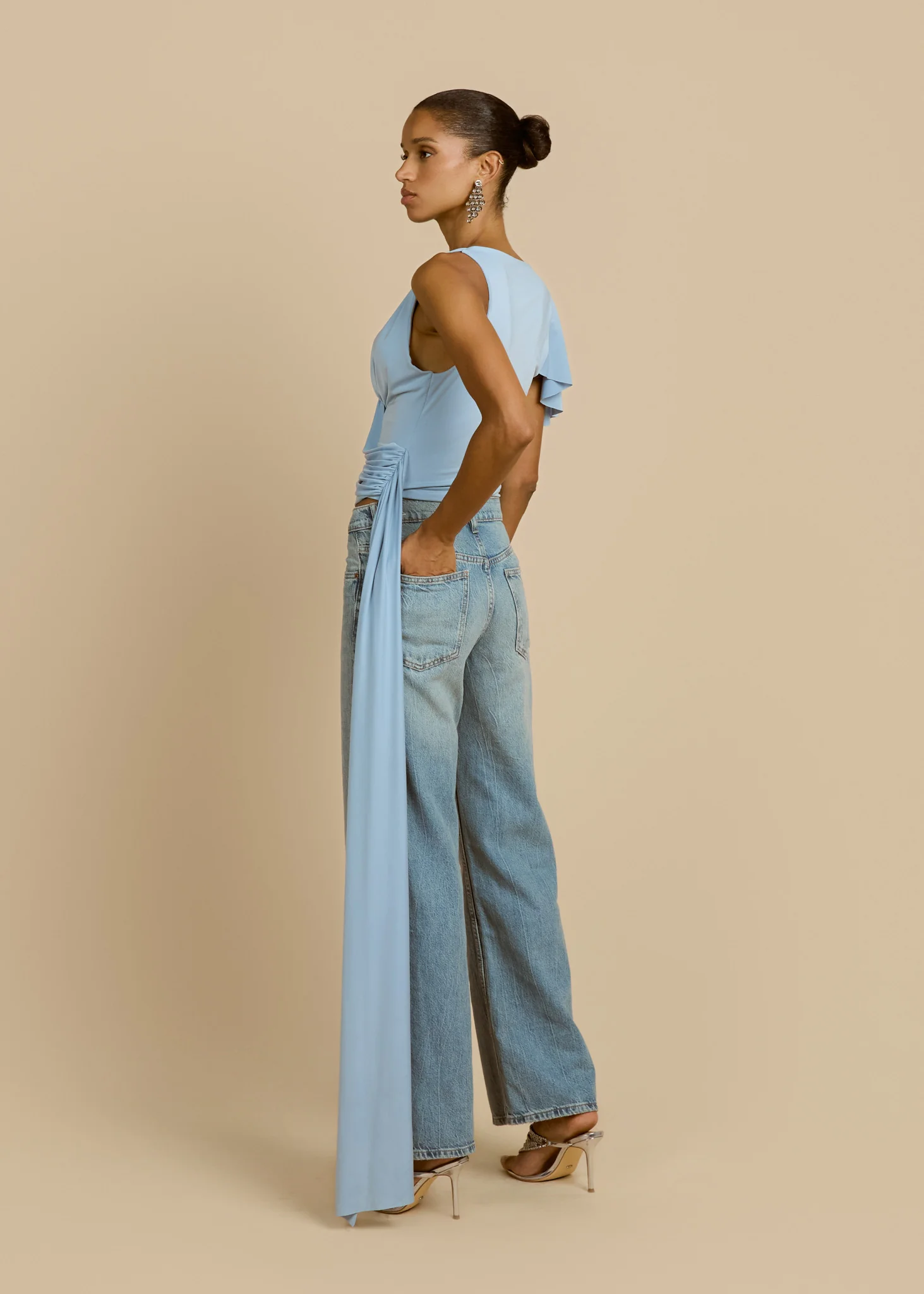 Sky Drift Asym Wrap Top