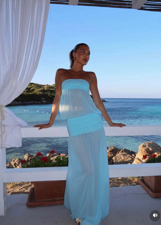 Sky Mirage Cut-Out Maxi Dress