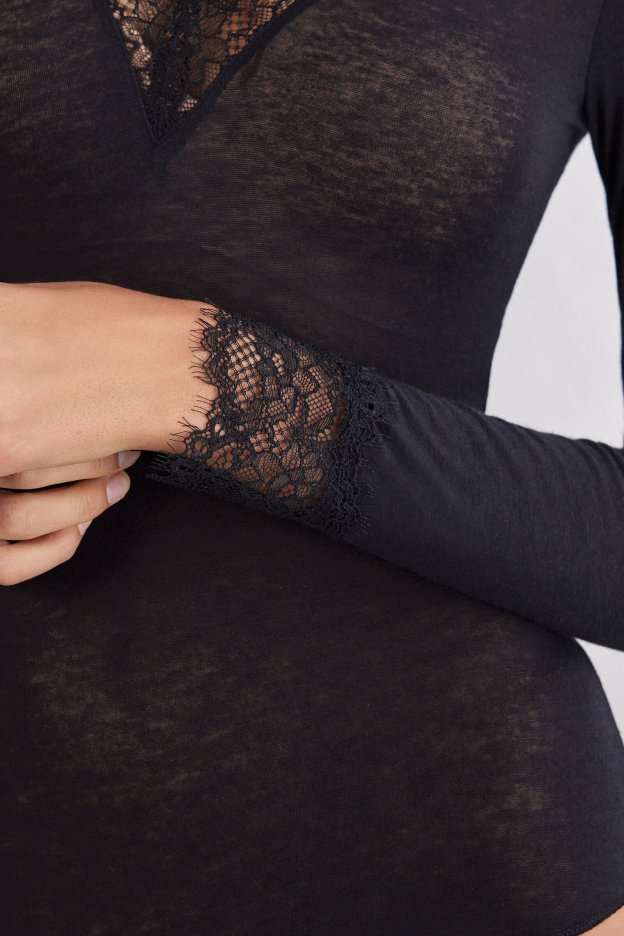 Noir Lace Whisper Bodysuit