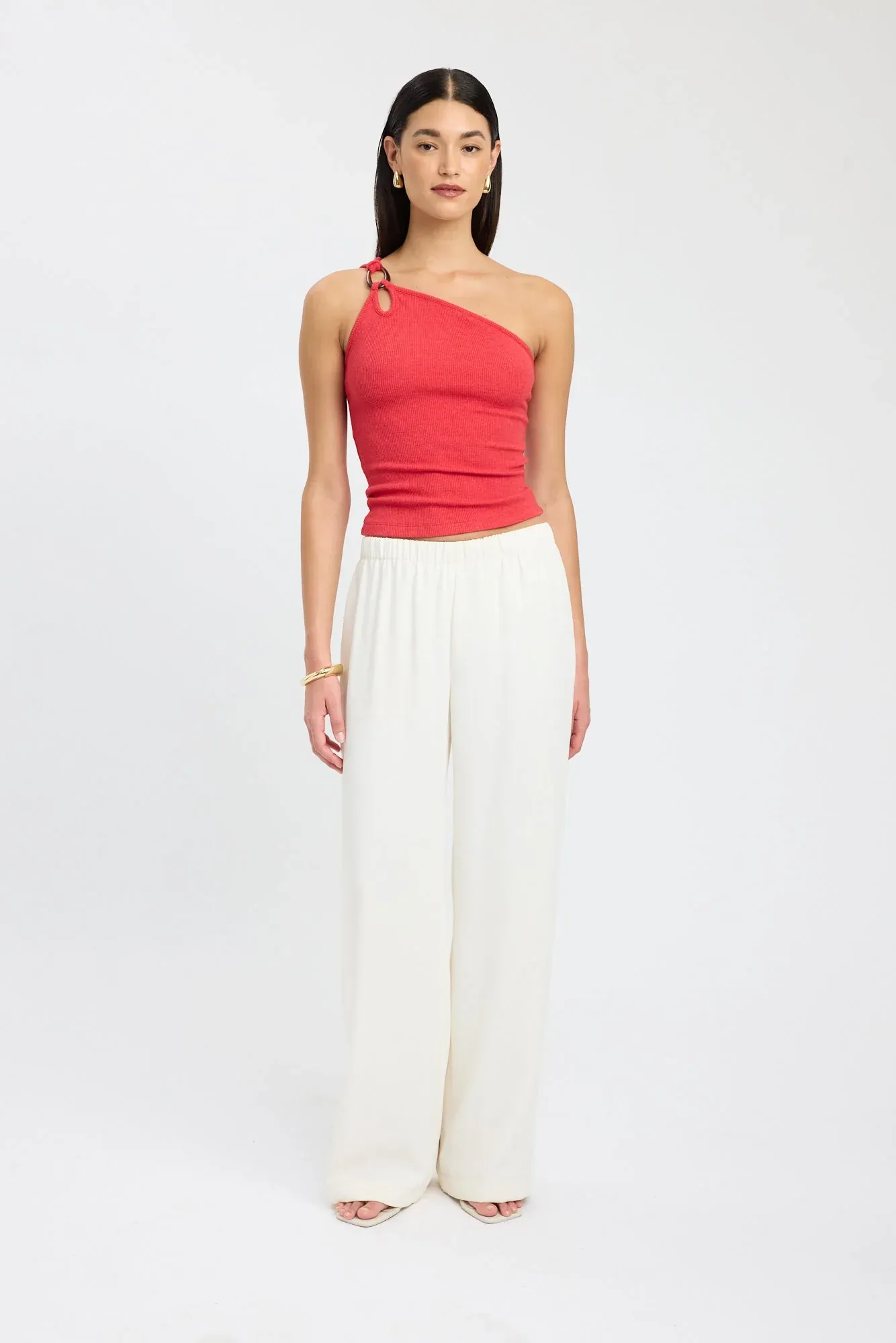 Scarlet Halo One-Shoulder Top