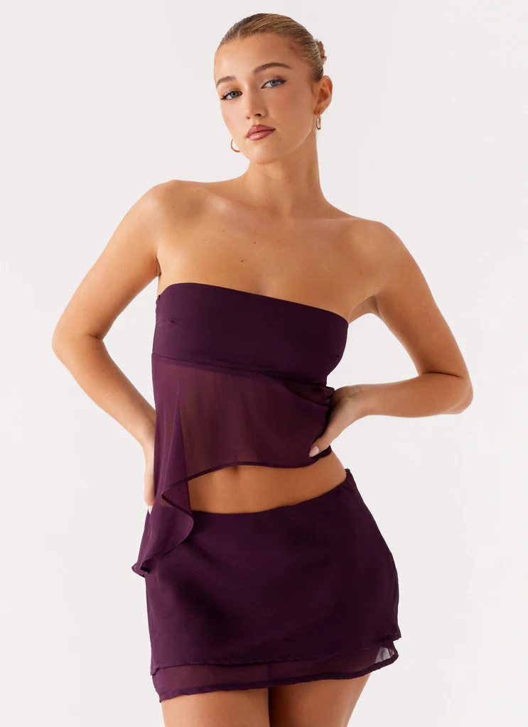 Amethyst Breeze Tie-Back Chiffon Top