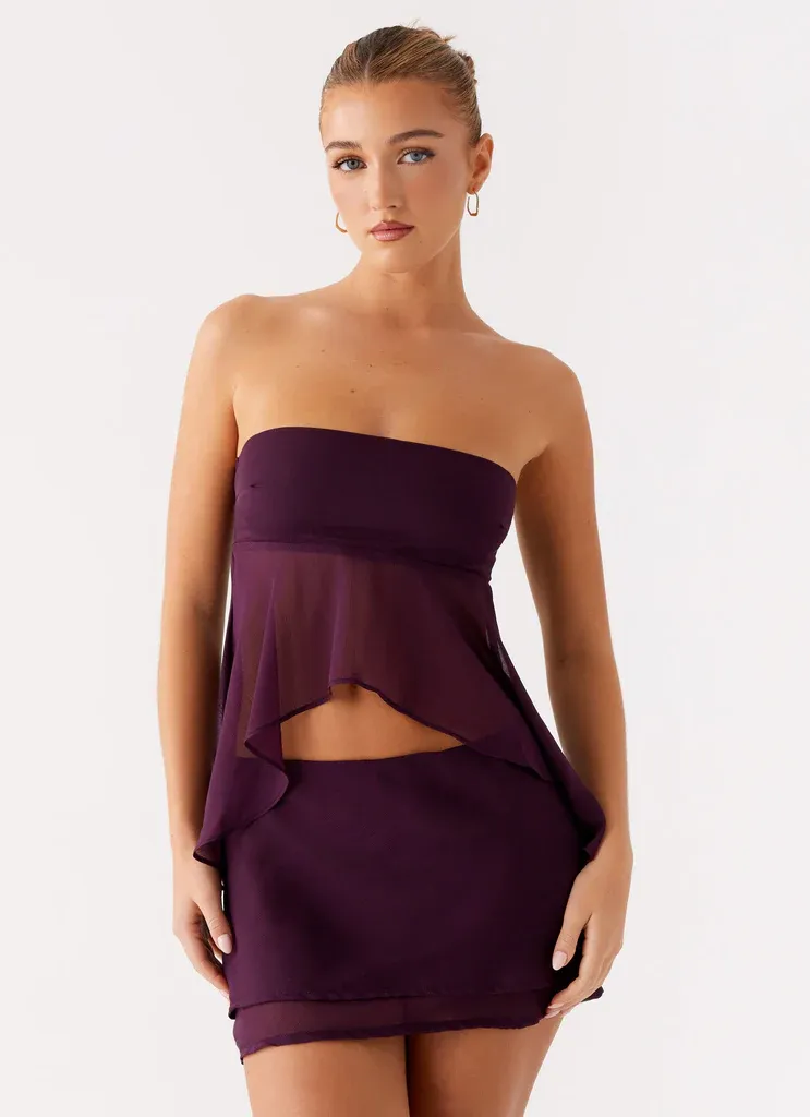 Amethyst Breeze Tie-Back Chiffon Top