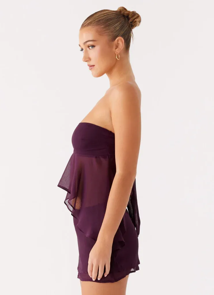 Amethyst Breeze Tie-Back Chiffon Top