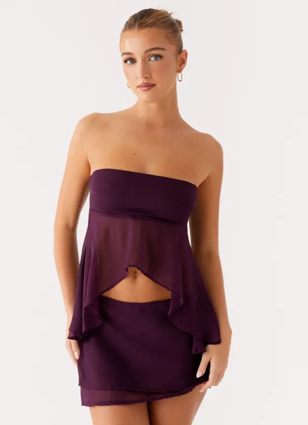Amethyst Breeze Tie-Back Chiffon Top