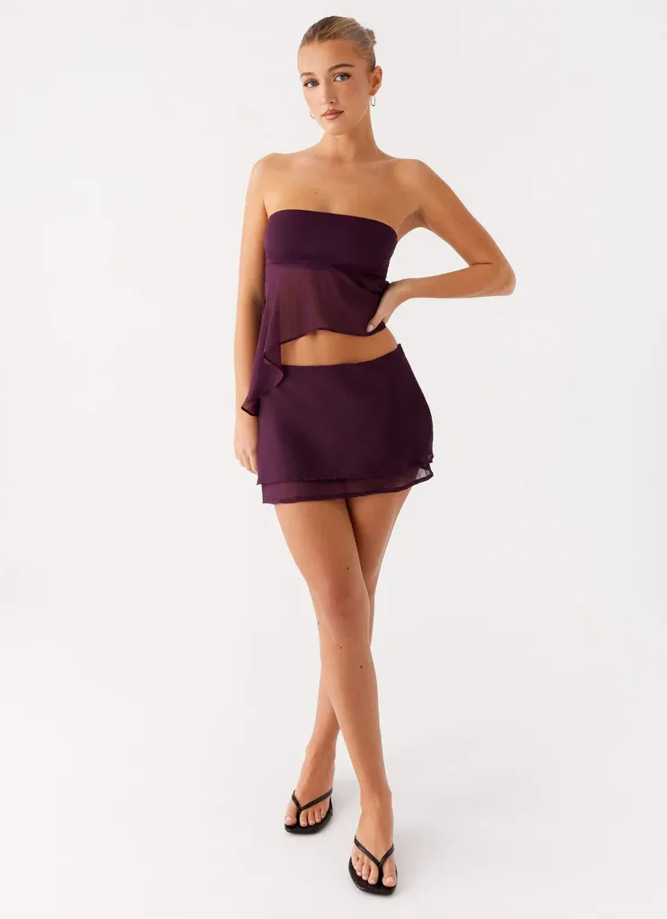 Amethyst Breeze Tie-Back Chiffon Top