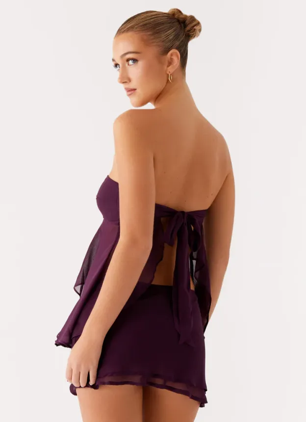 Amethyst Breeze Tie-Back Chiffon Top