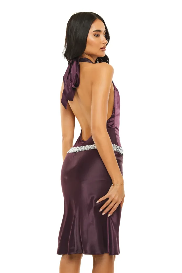 Amethyst Halo Halter Dress