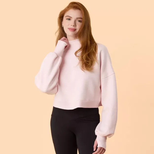 Bubblegum Pink Mock Neck Sweatshirt