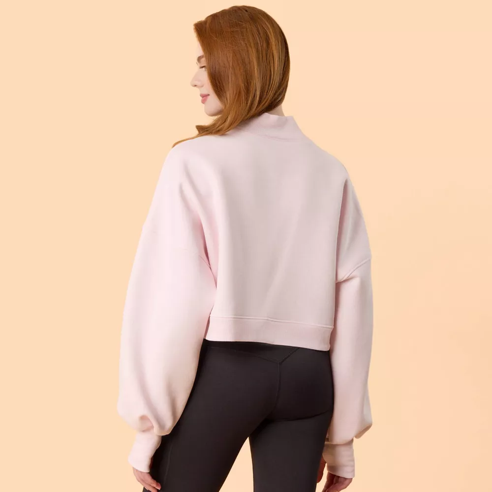 Bubblegum Pink Mock Neck Sweatshirt