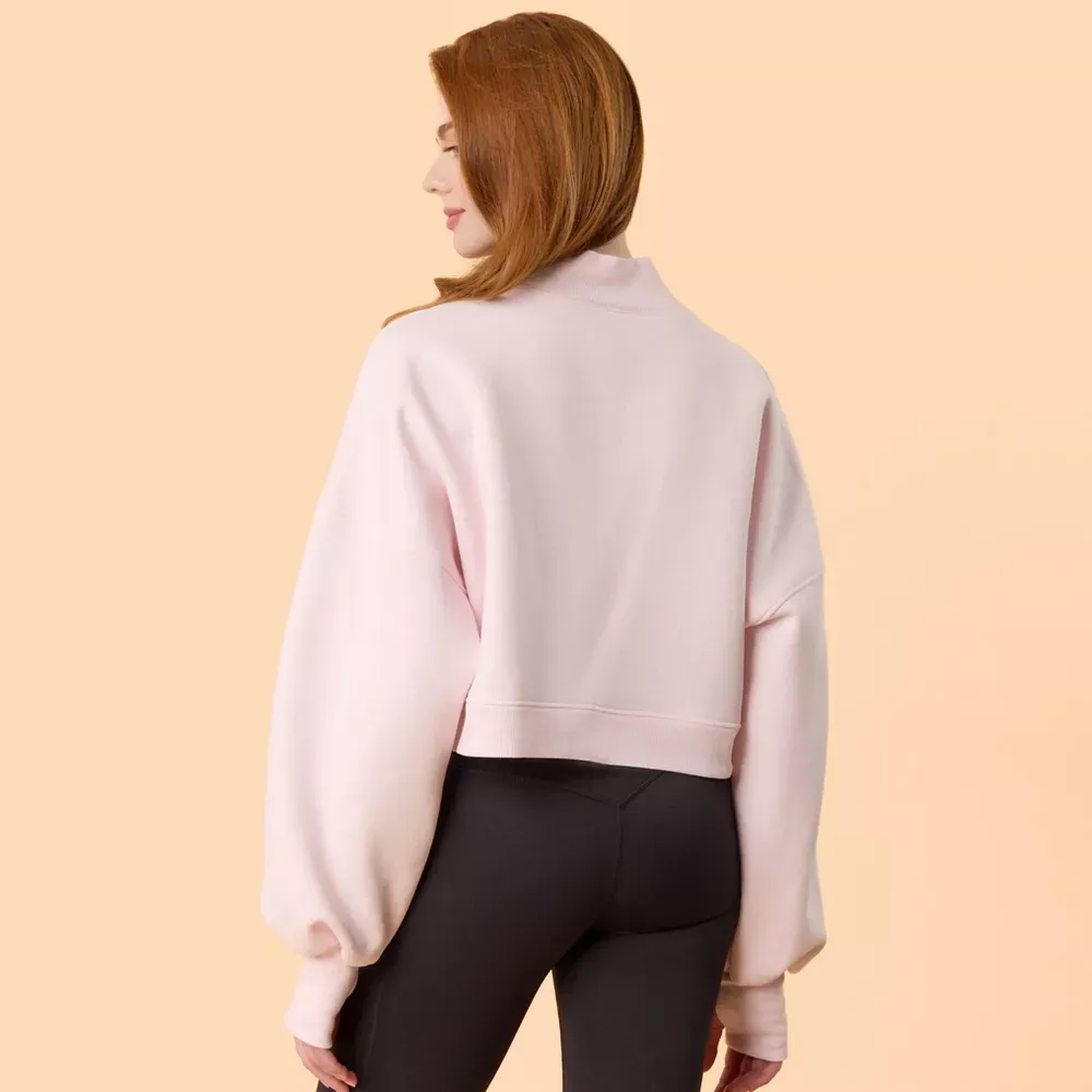 Bubblegum Pink Mock Neck Sweatshirt