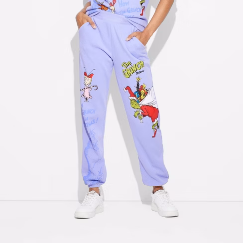 Grinch Graphic Wide Leg Pants