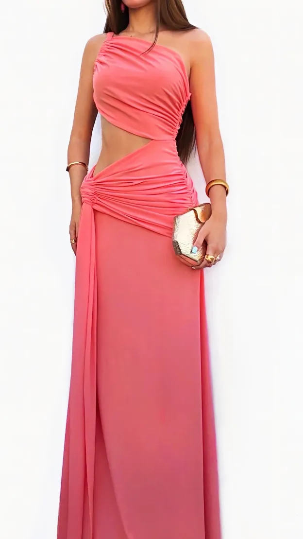 Crimson Heat One-Shoulder Gown