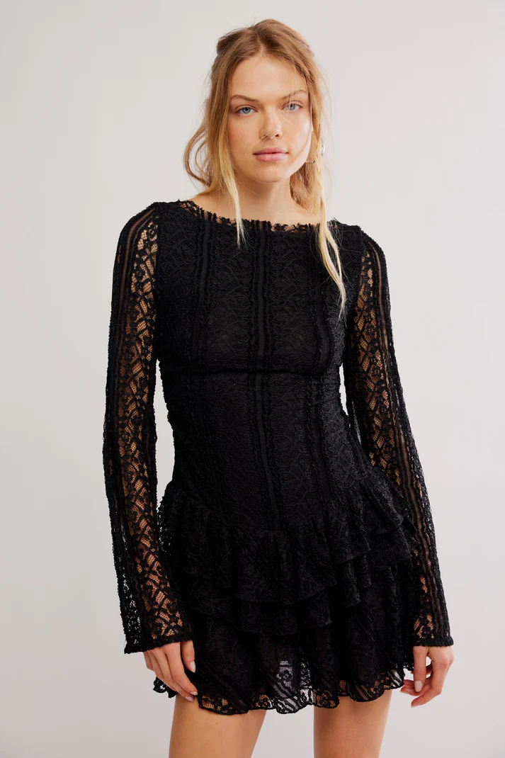 Eclipse Lace Tiered Mini Dress