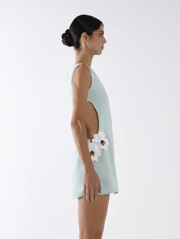 Pistachio Bloom Mini Dress