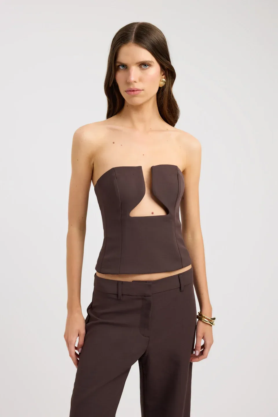 Cocoa Muse Strapless Top