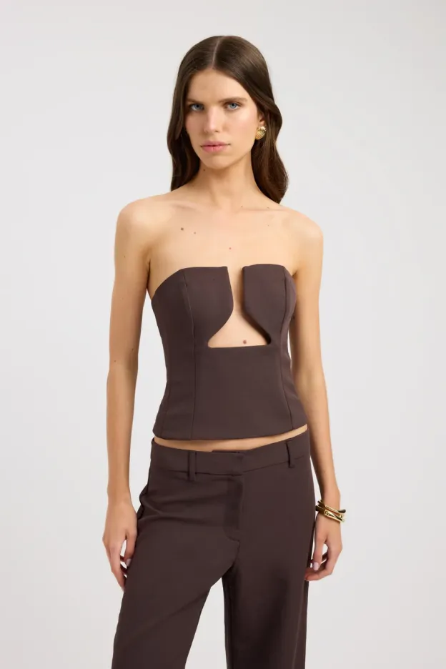 Cocoa Muse Strapless Top