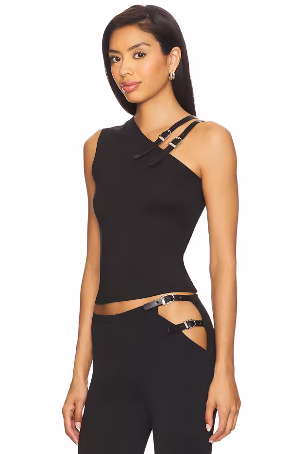 Midnight One-Shoulder Crop